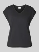 Koszulki i topy damskie - T-shirt z dekoltem w serek model ‘modala’ - miniaturka - grafika 1