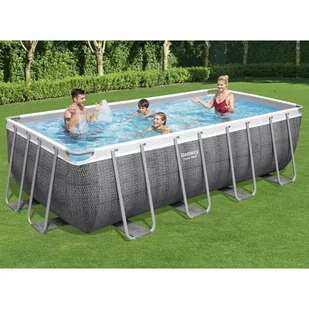Bestway Basen Power Steel z zestawem, prostokątny, 488x244x122 cm - Baseny ogrodowe - miniaturka - grafika 1