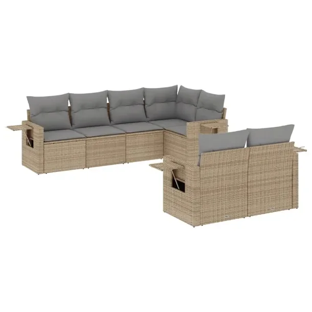 Zestaw mebli ogrodowych modułowych beżowy rattan PE 62x62x69 cm
