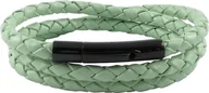 Naszyjniki męskie - König Design skórzany naszyjnik skórzany pasek skórzana bransoletka 3 mm męski naszyjnik 17 cm - 100 cm pleciony, długość: 95 centymetrów, kolor: miętowy zielony - miniaturka - grafika 1