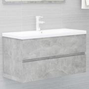 Szafki łazienkowe - vidaXL Szafka pod umywalkę, szarość betonu, 90x38,5x45 cm, płyta vidaXL - miniaturka - grafika 1