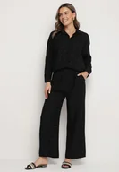 Komplety damskie - Czarny Komplet o Kroju Oversize Koszula i Spodnie Ulosarenia - miniaturka - grafika 1