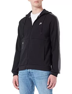 FILA Rosenheim Slim Fit męska bluza z kapturem, Black Beauty Iron Gate, M - Bluzy męskie - miniaturka - grafika 1