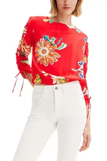 Bluzy damskie - Desigual Damska bluza, czerwony, XL - grafika 1