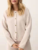 Swetry damskie - Reserved - Kardigan z ozdobnymi guzikami - beżowy - miniaturka - grafika 1