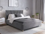 Łóżka - Łóżko tapicerowane Skandynawskie 180x200 Scandi line 3 Velvet Grafitowy - miniaturka - grafika 1