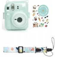 Paski, szelki, uprzęże foto - Futerał Etui Pokrowiec Case Do Fujifilm Fuji Instax Mini 12 + Naklejki I Kieszeń Na Zdjęcia / Wakacyjny Czas / Zielony Brokat - miniaturka - grafika 1