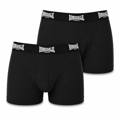 Bokserki męskie Lonsdale Trunk 2-pak czarne bawełna LYCRA, Rozmiar 3XL