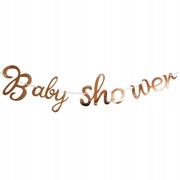 Baby shower i roczek - Girlanda baner napis BABY SHOWER rose gold - miniaturka - grafika 1