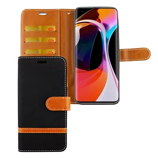 Etui na telefon komórkowy Xiaomi Mi 10 z klapką i miejscem na kartę, kolor: Jeasn Black - Etui i futerały do telefonów - miniaturka - grafika 1
