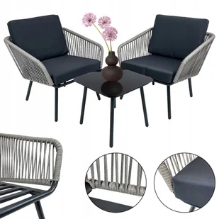 ZESTAW MEBLI OGRODOWYCH NA BALKON TARAS DO OGRODU VENEZIA 2OS. SZARY - Meble ogrodowe ZESTAW MEBLI OGRODOWYCH NA BALKON TARAS DO OGRODU VENEZIA 2OS. SZARY - Meble ogrodowe - miniaturka - grafika 1