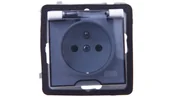 Gniazdka elektryczne - Ospel S.A. Gniazdo bryzgoszczelne z uziemieniem, z przesłonami torów prądowych I - miniaturka - grafika 1