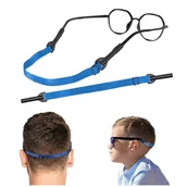 Akcesoria do okularów - Taśma do okularów na regulowanej gumce z silikonowymi zaczepami - NIEBIESKI - miniaturka - grafika 1