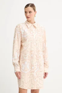 Silvian Heach sukienka bawełniana SERINIO kolor beżowy mini prosta CVP25096VE - Sukienki - miniaturka - grafika 1