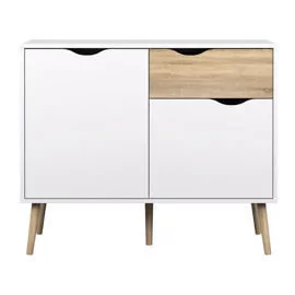 Tvilum Komoda Oslo, biało-beżowa, 98x39x81 cm - Komody - miniaturka - grafika 1