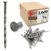 Gwoździe - Gwoździe skręcane 3,4x90 mm 1kg - miniaturka - grafika 1