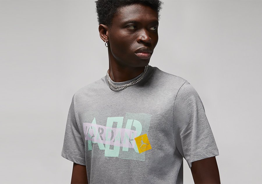 Nike Air Jordan Brand Graphic Crew 3 Tee Carbon Heather