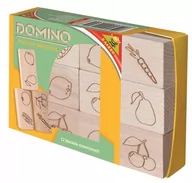 Klocki - Domino Drewniane - Owoce I Warzywa Oryginał - miniaturka - grafika 1