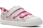 Buty dla dziewczynek - Clarks Trampki Dziewczęce Niskie Rzepy 26 Jth - miniaturka - grafika 1