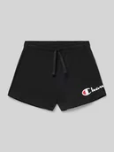 Spodnie i spodenki dla dziewczynek - Szorty z dzianiny dresowej o kroju regular fit z nadrukiem z logo - miniaturka - grafika 1
