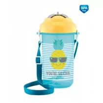 Canpol Babies Babies, So Cool!, Bidon ze składaną rurką, Ananas, 400 ml, Żółty - Bidony dla dzieci - miniaturka - grafika 1