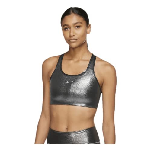 Nike Swoosh Icon Clash Shmr biustonosz sportowy czarny Czarny/czarny/metaliczny srebrny. l