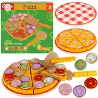 Zabawy w naśladowanie dorosłych - Urwiskowo, pizza drewniana do krojenia na rzepy nóż dodatki - miniaturka - grafika 1
