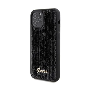 Guess GUHCP12MPSFDGSK iPhone 12/12 Pro 6.1" czarny/black hardcase Sequin Script Metal - Etui i futerały do telefonów - miniaturka - grafika 21