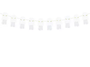 PartyDeco Girlanda "Duchy" biały 130 cm GL20 - Halloween - miniaturka - grafika 1