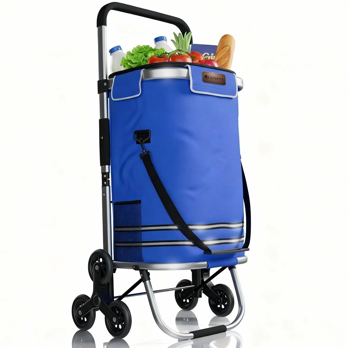 WÓZEK 3w1 NA ZAKUPY ZAKUPOWY NA SCHODY TORBA NA KÓŁKACH SKŁADANY NIEBIESKI