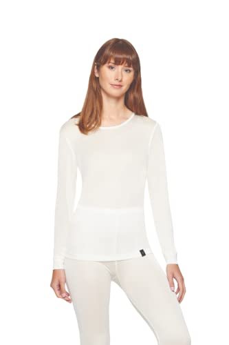 Terramar Koszulka damska, 100% jedwab, Thermasilk Pointelle Scoop, koszulka