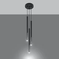 Lampy sufitowe - Lampa wisząca FLAR 3P czarny/chrom LED 3000K - 20x20x90cm Sollux - miniaturka - grafika 1