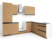 Meble kuchenne - Zestaw Mebli Kuchennych Bari Plus 280X180-P Dąb Kamienny - miniaturka - grafika 1