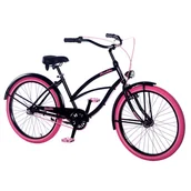 Rowery - Rower miejski damski La Donna Rose Black 3B rama 19,5" koło 26" hamulec v-brake - miniaturka - grafika 1