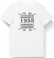 Koszulki męskie - Koszulka męska 70 lat bycia niesamowitym 1955 narodziny legendy biała L - miniaturka - grafika 1