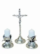 Dewocjonalia - Komplet kolędowy metalowy róża srebrny - miniaturka - grafika 1