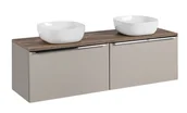 Szafki łazienkowe - Szafka łazienkowa z umywalką, Santa Fe, 160x46x46 cm, beżowy, mat - miniaturka - grafika 1
