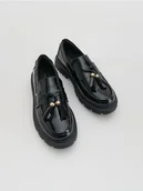Buty dla dziewczynek - Reserved - Loafersy z imitacji skóry - czarny - miniaturka - grafika 1