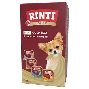 Pakiet mieszany RINTI Gold Mini, 8 x 100 g - Pakiet mieszany (4 smaki) - Mokra karma dla psów - miniaturka - grafika 1