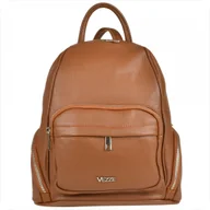 Torebki damskie - VEZZE Plecak skórzany brąz camel rozmiar L - miniaturka - grafika 1