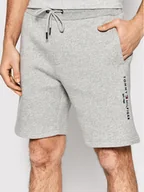 Spodnie sportowe męskie - Tommy Hilfiger Szorty sportowe Logo MW0MW22198 Szary Regular Fit - miniaturka - grafika 1