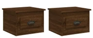 Szafki nocne - Zestaw brązowych szafek nocnych brązowy dąb R9-G98 - miniaturka - grafika 1
