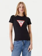 Koszulki i topy damskie - Guess Jeans T-Shirt W4YI04 J1314 Czarny Slim Fit - miniaturka - grafika 1