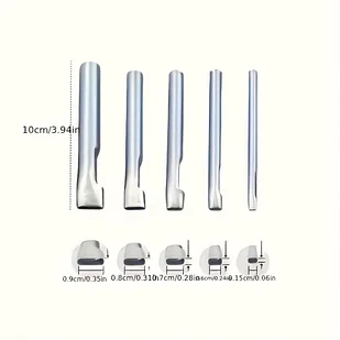TEMU 5 szt. Zestaw do Przekłuwania Skóry Owalny - Stal Nierdzewna, 1,5-, Idealny do Torebek, Butów i Pasków - Solidne Narzędzie Ręczne do Projektów z - Rękodzieło - miniaturka - grafika 1