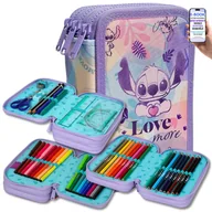 Piórniki - STITCH PIÓRNIK PASTEL TRZYKOMOROWY Z WYPOSAŻENIEM colorino – KREDKI, FLAMASTRY, DŁUGOPISY + EBOOK-2 - miniaturka - grafika 1