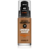 Podkłady do twarzy - Revlon Colorstay Cera Mieszana/Tłusta podkład 400 Caramel 30ml z pompką) - miniaturka - grafika 1