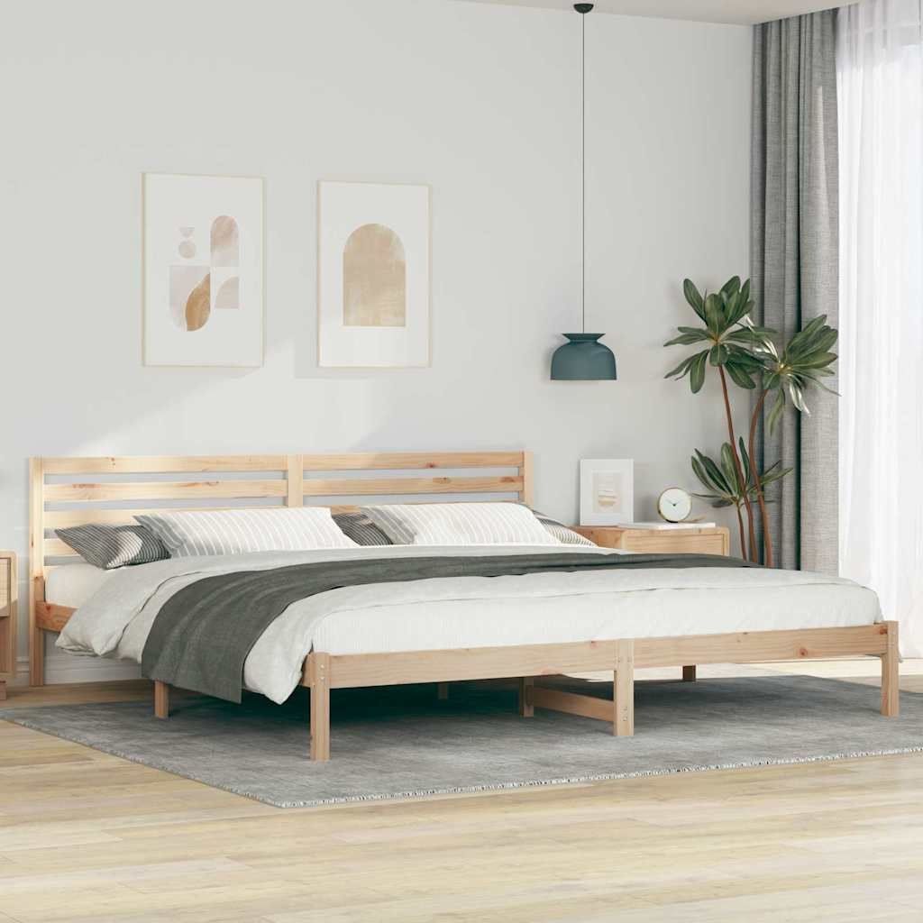 vidaXL Ramka łóżka Brązowy 200 x 210 cm Lite drewno sosnowe