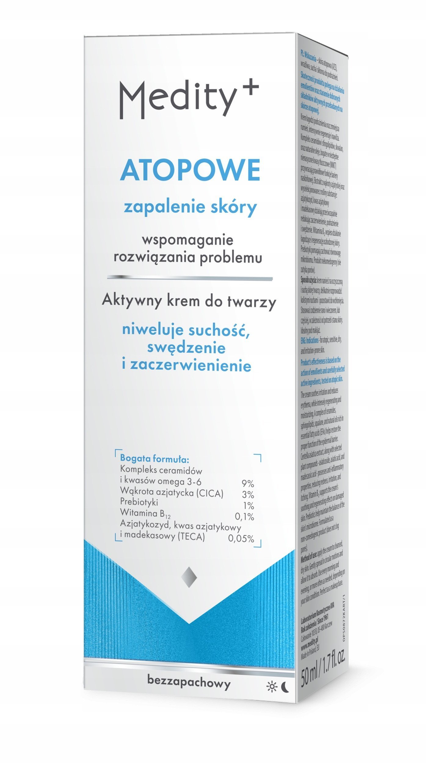MEDITY+_Atopowe Zapalenie Skóry aktywny krem do twarzy niweluje suchość, swędzenie i zaczerwienienie 50ml