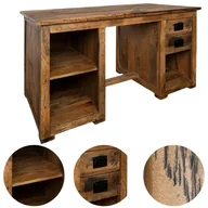 Biurka - RAILWAY Biurko #161 Mango woskowane + metal 140x80x76 cm - miniaturka - grafika 1