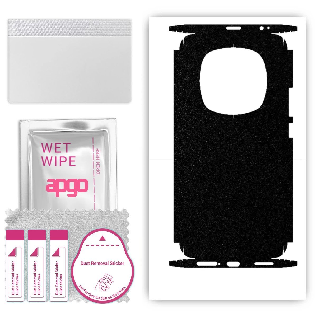 Folia naklejka skórka strukturalna na TYŁ+BOKI do Honor Magic6 - Czarny Pastel Matowy Chropowaty Baranek - apgo SKINS